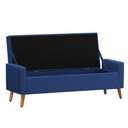 Ver imagem 3 de Recamier Bau Paris 1,60m Suede Azul Marinho - Inova Decor Inova Decorações
