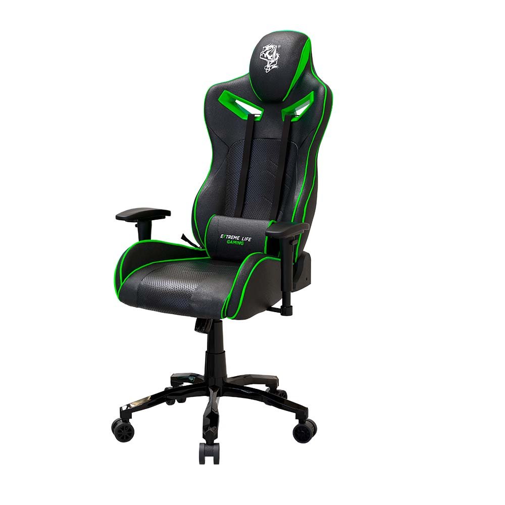 Cadeira Gamer Super Premium Reclinável Preta/verde - Elg - 5