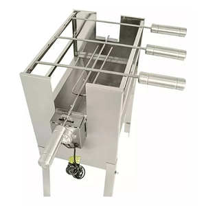 Churrasqueira Portátil C/ Espeto Giratório Inox 220v