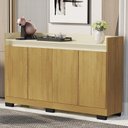 Ver imagem 1 de Aparador Buffet Sala Lord 4 Portas Mel/Perola