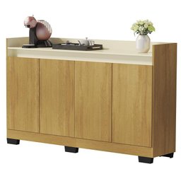 Aparador Buffet Sala Lord 4 Portas Mel/Perola - 2