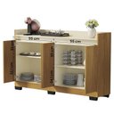 Ver imagem 3 de Aparador Buffet Sala Lord 4 Portas Mel/Perola