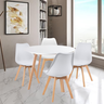 Conjunto Mesa de Jantar Redonda Leda 90cm com 4 Cadeiras Estofadas Tampo Mdf Base em Madeira Maciça - 3
