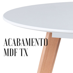 Conjunto Mesa de Jantar Redonda Leda 90cm com 4 Cadeiras Estofadas Tampo Mdf Base em Madeira Maciça - 9