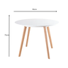 Conjunto Mesa de Jantar Redonda Leda 90cm com 4 Cadeiras Estofadas Tampo Mdf Base em Madeira Maciça - 9
