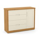 Ver imagem 4 de Jogo de Quarto Infantil com Guarda Roupa 4 Portas e Cômoda Tutto New Off White/Freijó - Matic Móveis