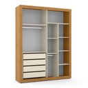 Ver imagem 3 de Jogo de Quarto Infantil com Guarda Roupa 4 Portas e Cômoda Tutto New Off White/Freijó - Matic Móveis