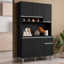 Ver imagem 2 de Kit Cozinha Fernanda 105cm 6 Portas 1 Gaveta Preto - Bela Móveis