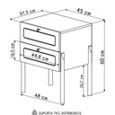 Ver imagem 4 de Mesa de Cabeceira com 2 Gavetas Pés Madeira Arlo A10 Nero/preto - Mpozenato