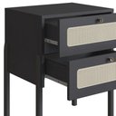 Ver imagem 7 de Mesa de Cabeceira com 2 Gavetas Pés Madeira Arlo A10 Nero/preto - Mpozenato