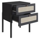 Ver imagem 5 de Mesa de Cabeceira com 2 Gavetas Pés Madeira Arlo A10 Nero/preto - Mpozenato