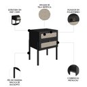 Ver imagem 3 de Mesa de Cabeceira com 2 Gavetas Pés Madeira Arlo A10 Nero/preto - Mpozenato