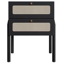 Ver imagem 6 de Mesa de Cabeceira com 2 Gavetas Pés Madeira Arlo A10 Nero/preto - Mpozenato