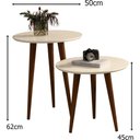 Ver imagem 2 de Jogo 2 Mesas Lateral e Apoio Redonda Cadencie Retrô Pés Palito cor Off White - Comprar Móveis em Cas