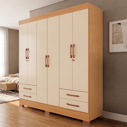 Guarda-Roupas Portofino 100% MDF 6 Portas 4 Gavetas