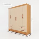 Ver imagem 3 de Guarda-Roupas Portofino 100% MDF 6 Portas 4 Gavetas