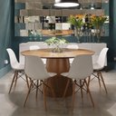Ver imagem 2 de Mesa de Jantar Cone 120cm Base Madeira Laminada - Tampo Laminado Madeira - Marrom