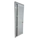 Ver imagem 2 de Porta de Aluminio Lambril Branco com Maçaneta e Vidro Linha 25 - 210x90 Esquerda