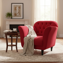 Ver imagem 2 de Poltrona Decorativa Dália Veludo Vermelho