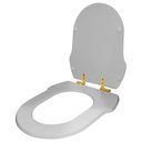 Ver imagem 2 de Assento Sanitário com Fechamento Lento Ibiza Cinza Platina para Vaso Incepa com Ferragem Dourada