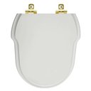Ver imagem 1 de Assento Sanitário com Fechamento Lento Ibiza Cinza Platina para Vaso Incepa com Ferragem Dourada