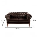 Ver imagem 3 de Sofá Dom Pedro 2 Lugares 155cm Café Couro Sintético Bella Decor