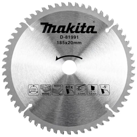 Disco de Serra Tct 185x20mm 60 Dentes - D-81991 - Makita Disco de Serra Tct 185x20mm 60 Dentes D-819