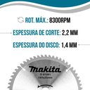 Ver imagem 4 de Disco de Serra Tct 185x20mm 60 Dentes - D-81991 - Makita Disco de Serra Tct 185x20mm 60 Dentes D-819