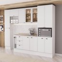 Ver imagem 1 de Cozinha Completa com Balcão Milla Liv Viva 12 Portas 3 Gavetas MDF Branco Móveis Carraro