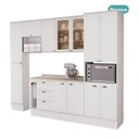 Ver imagem 6 de Cozinha Completa com Balcão Milla Liv Viva 12 Portas 3 Gavetas MDF Branco Móveis Carraro