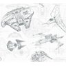 Papel de Parede Star Wars Esquemático de Naves DY0305 - 1