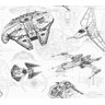 Papel de Parede Star Wars Esquemático de Naves DY0304 - 2