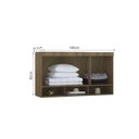 Ver imagem 3 de Armário Aéreo Maleiro Modulado 145cm 2 Portas Basculantes Paris Luciane Móveis