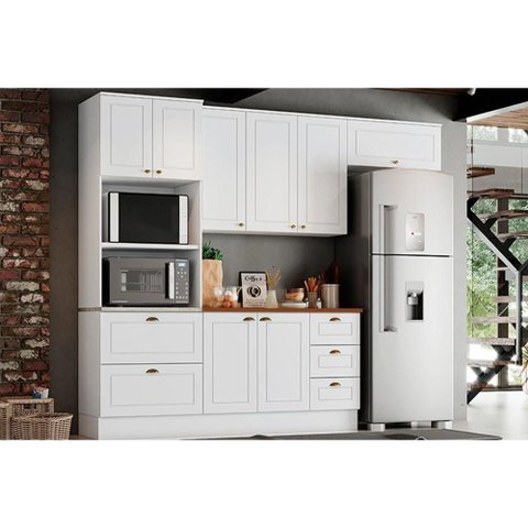 Kit Cozinha Modulada 5 Peças Americana 2 Aéreos + 1 Balcão + 1 Paneleiro + 1 Complemento Cz129