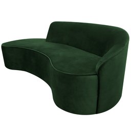 Sofá Curvo 3 Lugares 180cm Eron Braço Esquerdo Veludo Verde - Nexta Casa - 1