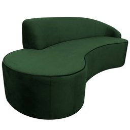 Sofá Curvo 3 Lugares 180cm Eron Braço Esquerdo Veludo Verde - Nexta Casa - 8
