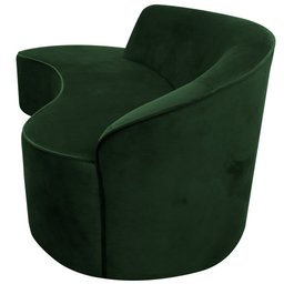 Sofá Curvo 3 Lugares 180cm Eron Braço Esquerdo Veludo Verde - Nexta Casa - 6