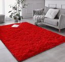 Ver imagem 1 de Tapete Pelo Alto Felpudo Peludo Macio Anti Derrapante Alérgico Vermelho 200 x 200 cm