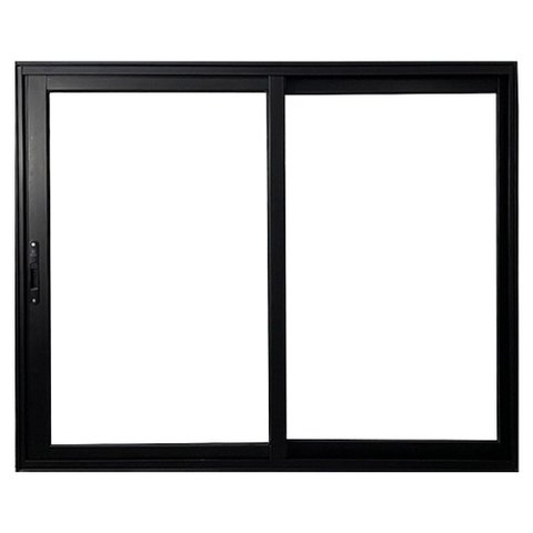 Janela Vitro 2 Folhas Alumínio Preto Linha 25:100 x 150
