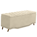Ver imagem 4 de Calçadeira Baú Casal Estofada Maitê Veludo Bege Claro