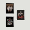 Ver imagem 2 de Kit Quadro Decorativo Símbolos Barber Shop 45x34cm 3 Peças