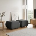 Ver imagem 1 de Puff para Sala KIT2 Orgânico Nara 60 cm Base Fixa Moderno Bouclê D03 - D'Rossi