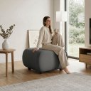 Ver imagem 3 de Puff para Sala KIT2 Orgânico Nara 60 cm Base Fixa Moderno Bouclê D03 - D'Rossi