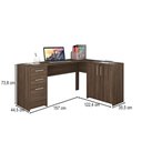 Ver imagem 3 de Mesa para Escritório 2 Portas 3 Gavetas Mirage Nogal Trend - Pnr Móveis