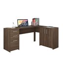 Ver imagem 2 de Mesa para Escritório 2 Portas 3 Gavetas Mirage Nogal Trend - Pnr Móveis