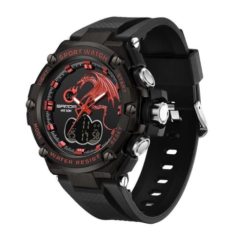 Relógio Sanda Esportes Militar Cronômetro Display Duplo M50