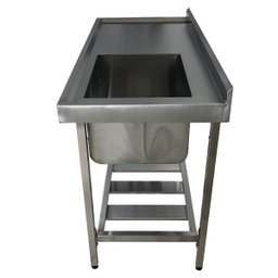 Pia Aço Inox Industrial 130x60x90 Cm Cuba Direita Nortinox - 3