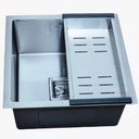 Ver imagem 1 de Cuba Quadrada 44x44cm Aço Inox Escovado com Acessórios - Cub-019 - Stillus Home