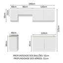 Ver imagem 4 de Armário de Cozinha Completa 240cm Branco Glamy Madesa 10