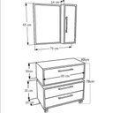 Ver imagem 4 de Gabinete Suspenso 80cm Alice Grafite com Balcão e Espelheira2 Gavetas para Banheiro sem Cuba
